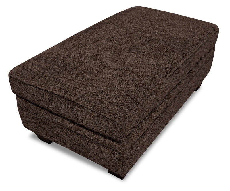 Febe Chenille Ottoman - Brown