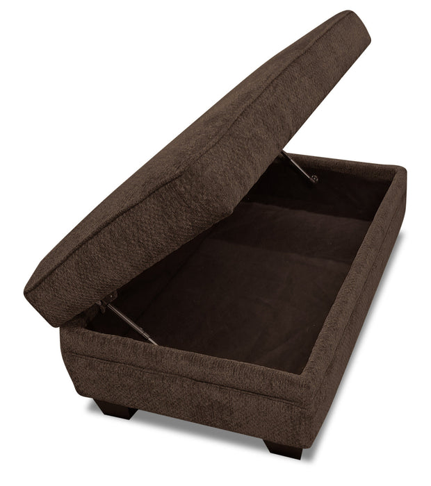Febe Chenille Ottoman - Brown