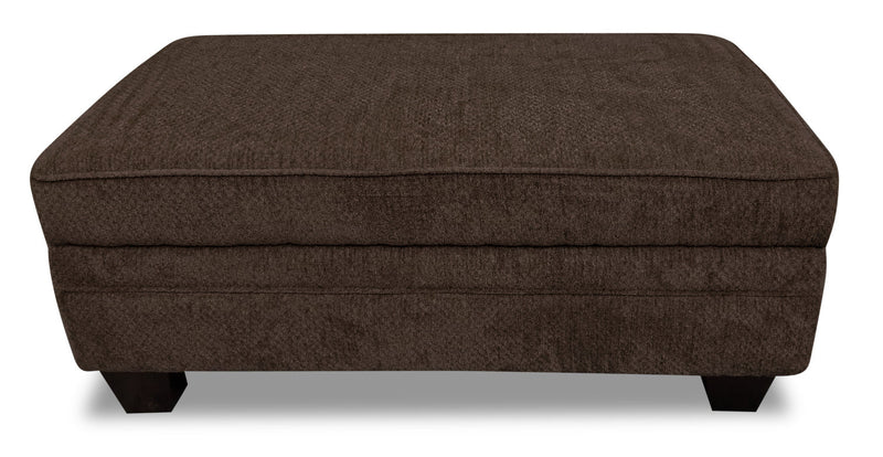 Febe Chenille Ottoman - Brown