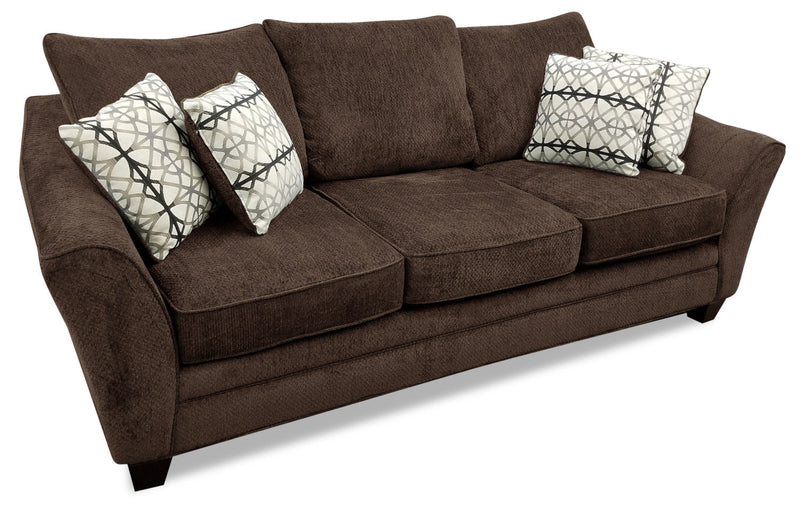 Febe Chenille Sofa - Brown