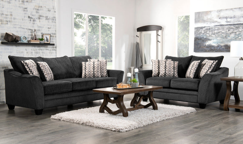 Febe Chenille Loveseat - Charcoal