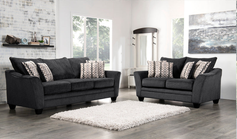 Febe Chenille Loveseat - Charcoal