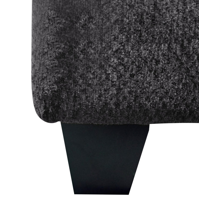 Febe Chenille Ottoman - Charcoal