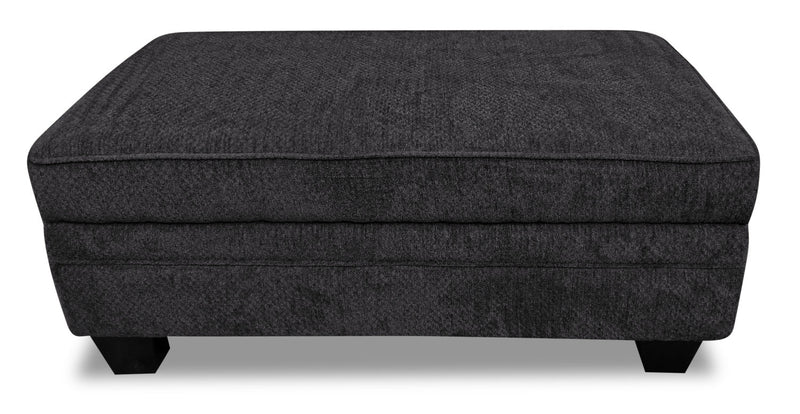 Febe Chenille Ottoman - Charcoal