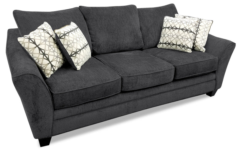 Febe Chenille Queen-Size Sofa Bed - Charcoal
