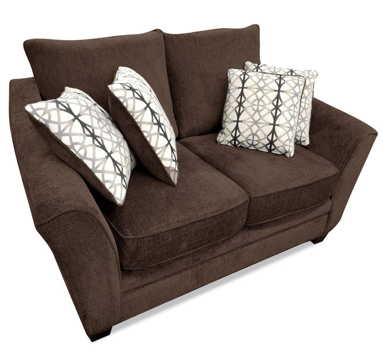 Febe Chenille Condo Loveseat - Brown