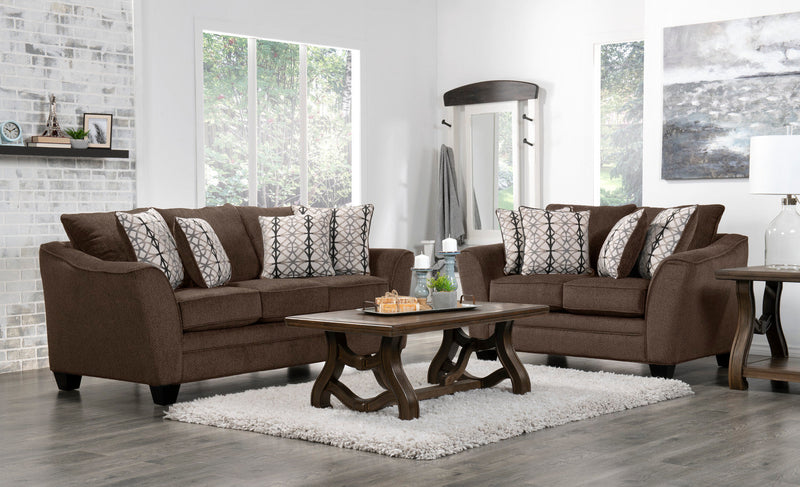 Febe Chenille Condo Loveseat - Brown