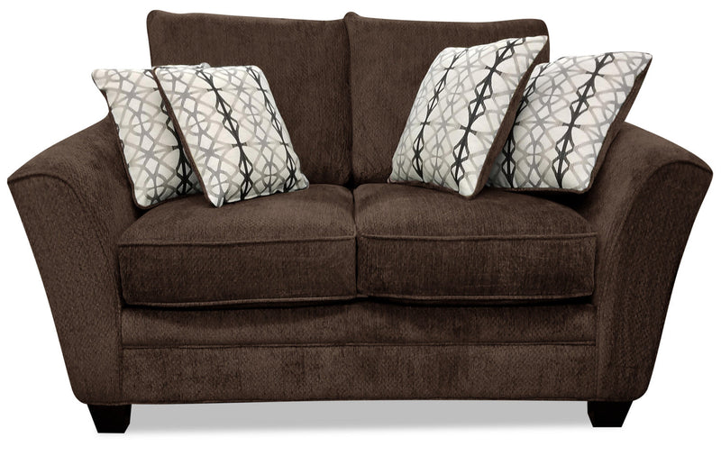 Febe Chenille Condo Loveseat - Brown