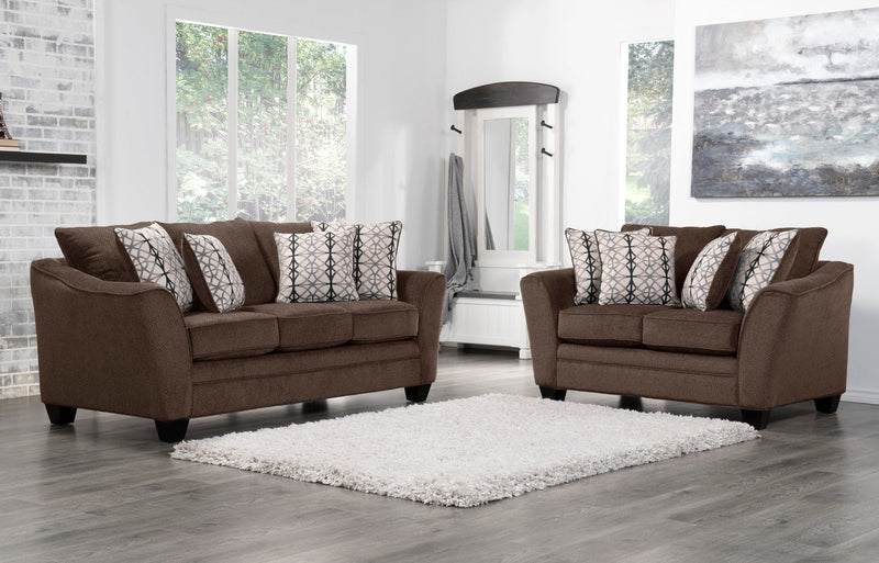 Febe Chenille Condo Loveseat - Brown