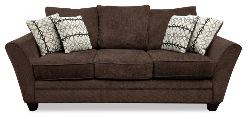 Febe Chenille Condo Sofa - Brown