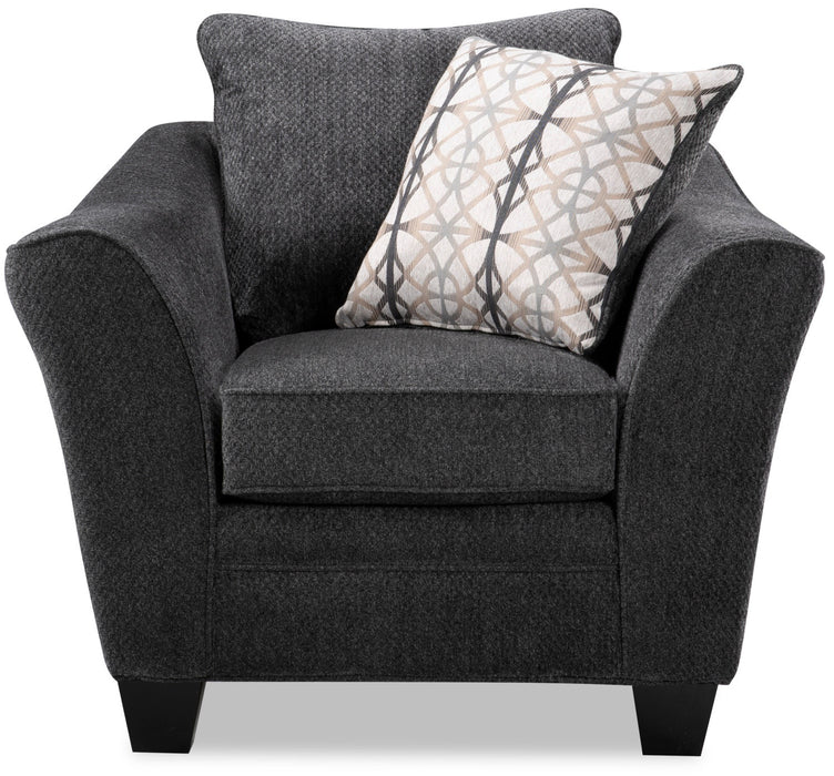 Febe Chenille Condo Chair - Charcoal