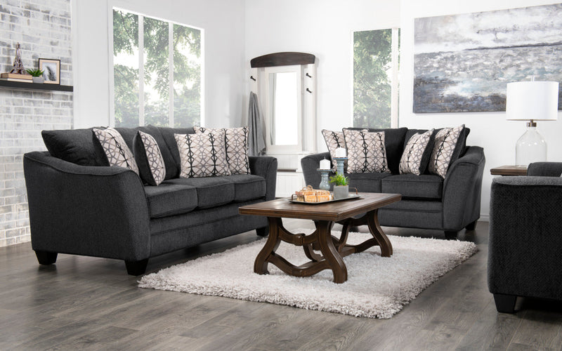 Febe Chenille Condo Loveseat - Charcoal