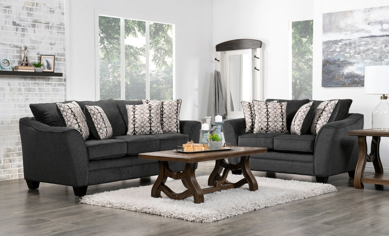 Febe Chenille Condo Loveseat - Charcoal