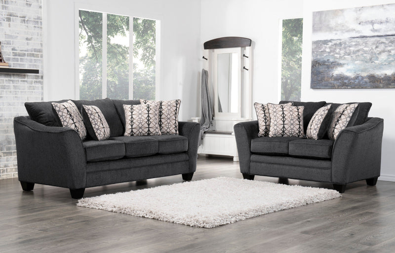 Febe Chenille Condo Loveseat - Charcoal