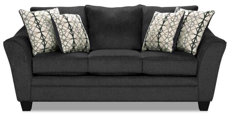 Febe Chenille Condo Sofa - Charcoal