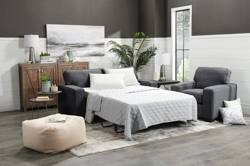 Fiona Chenille Full-Size Sofa Bed - Navy