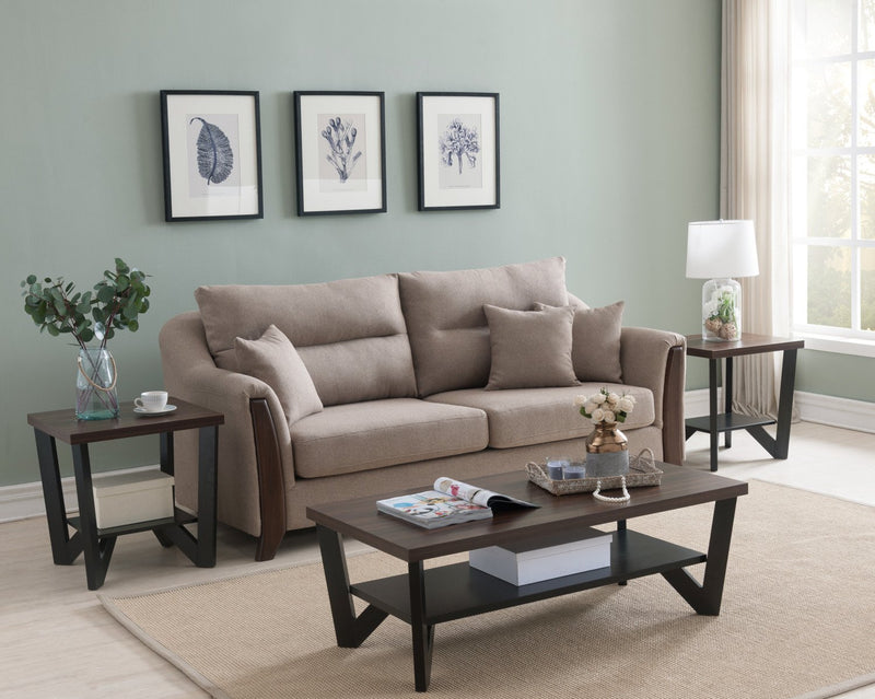 Arika 3-Piece Coffee and Two End Tables Package - Black