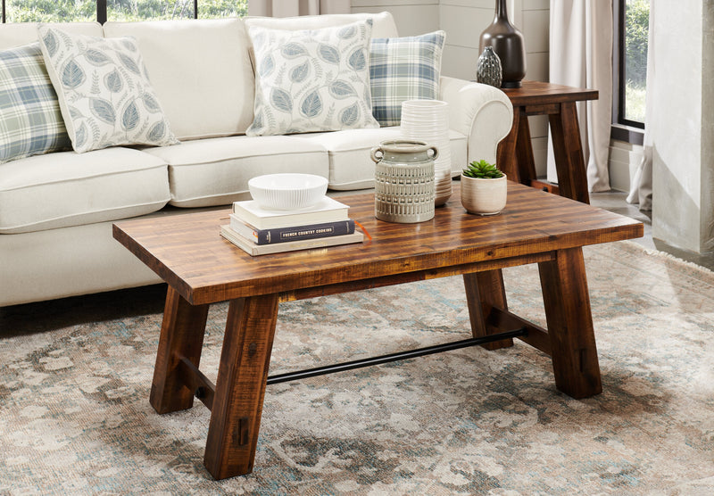 Galveston Coffee Table with Hidden Casters - Brown