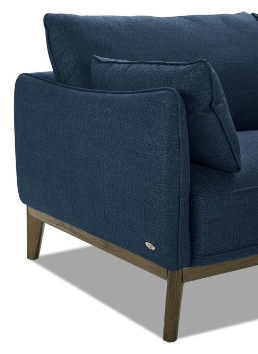 Gena 2-Piece Linen-Look Fabric Right-Facing Sectional - Midnight