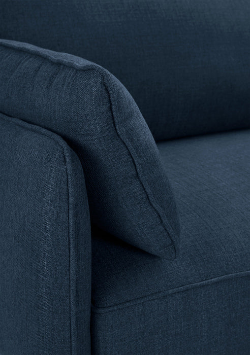 Gena 2-Piece Linen-Look Fabric Right-Facing Sectional - Midnight