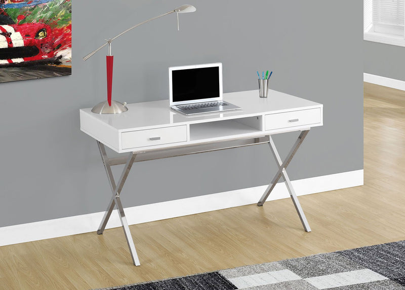 Catonia Computer Desk – Glossy White