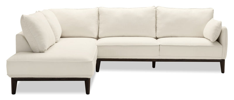 Gena 2-Piece Linen-Look Fabric Left-Facing Sectional - Cotton