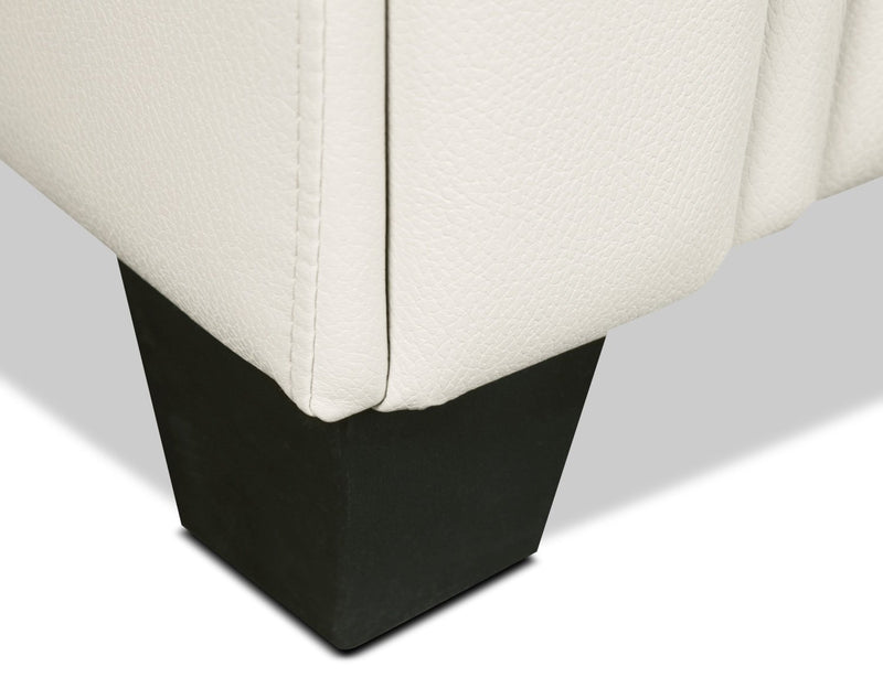 Andi Leather-Look Fabric Loveseat - Beige