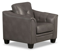 Bonn Faux Leather Storage Ottoman - Grey
