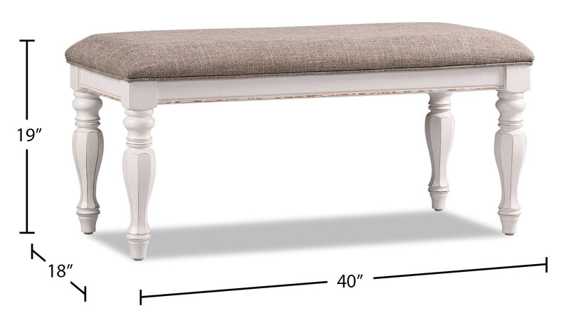 Grace Bench – Antique White