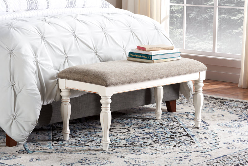 Grace Bench – Antique White