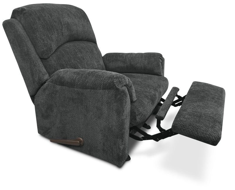 Baron Chenille Glider Recliner - Grey