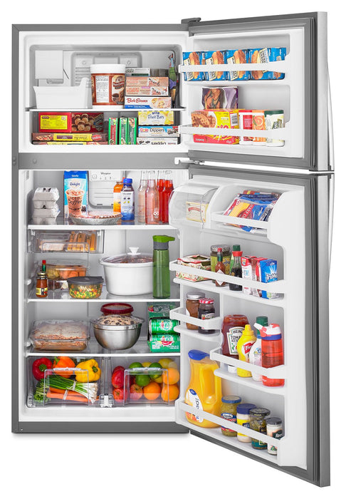 Whirlpool® 18.2 Cu. Ft. Top-Mount Refrigerator with Flexi-Slide™ Bin – Stainless Steel