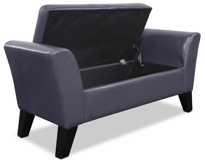 Bonn Faux Leather Storage Ottoman - Grey