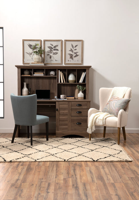 Harbor View Desk with Hutch – Salt Oak