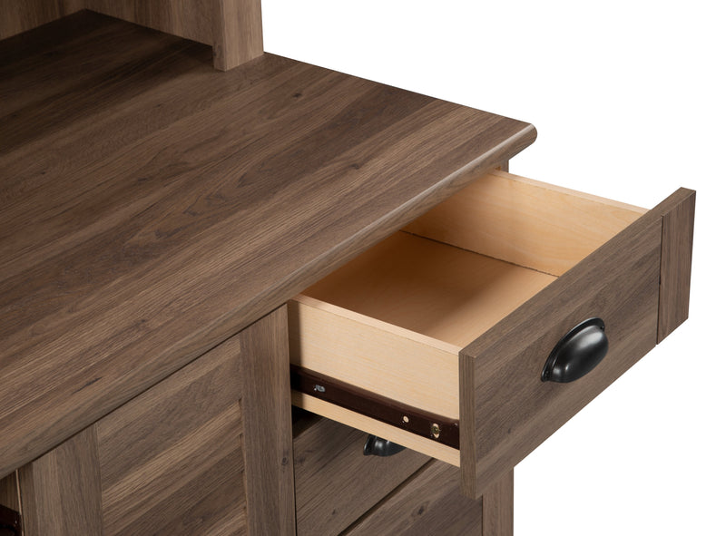 Harbor View Desk with Hutch – Salt Oak