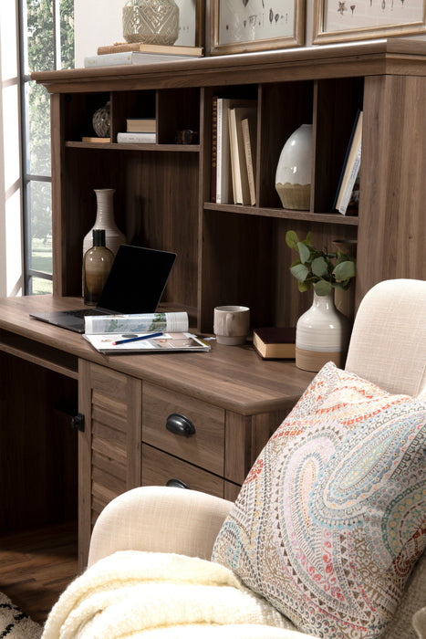 Harbor View Desk with Hutch – Salt Oak