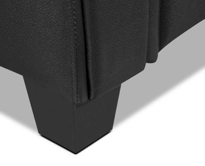Andi Leather-Look Fabric Sofa - Black