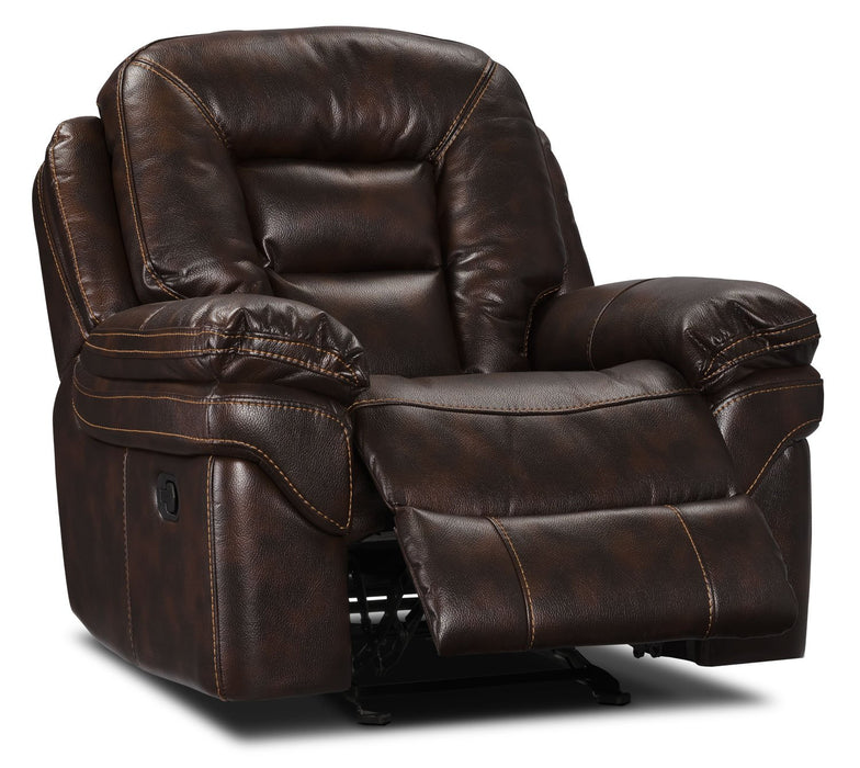 Leo Leath-Aire® Fabric Rocker Recliner - Walnut