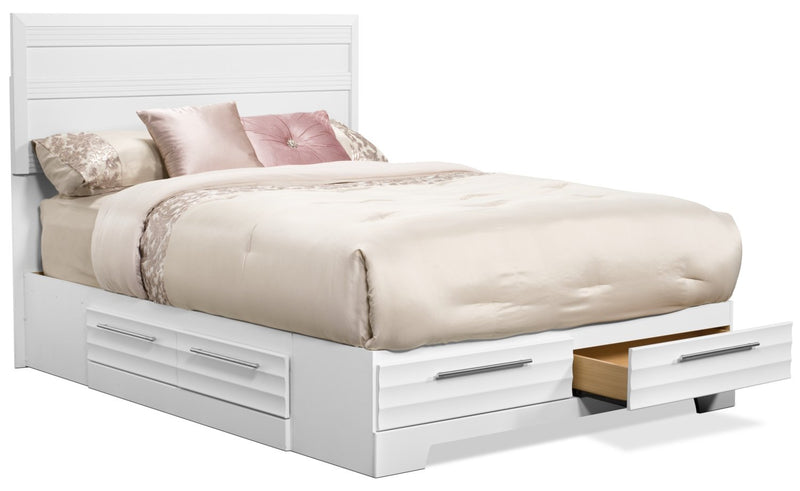 Olivia Queen Storage Bed - White