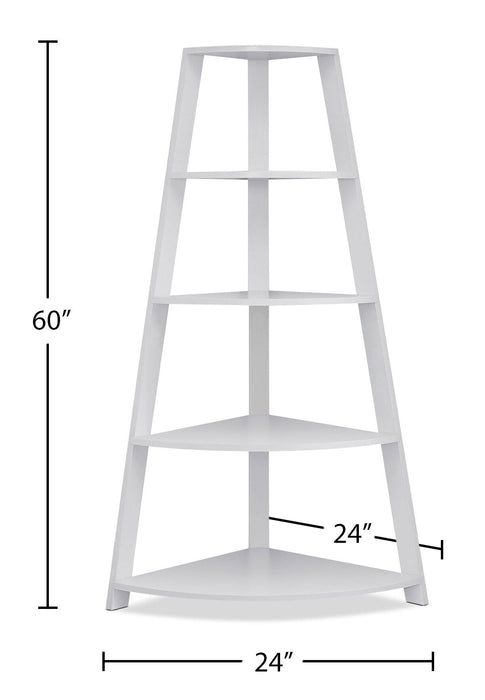 Ana Corner Bookcase – White