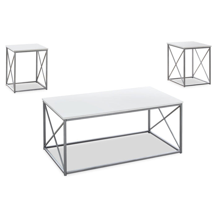 Kasey 3-Piece Coffee and Two End Tables Package - White 