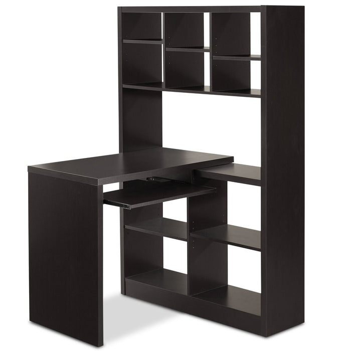 Mollie Reversible Desk with Bookcase - Espresso 