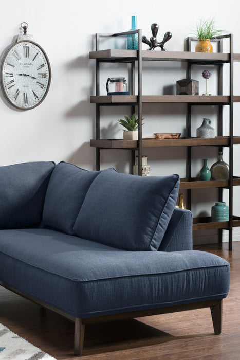 Gena 2-Piece Linen-Look Fabric Right-Facing Sectional - Midnight