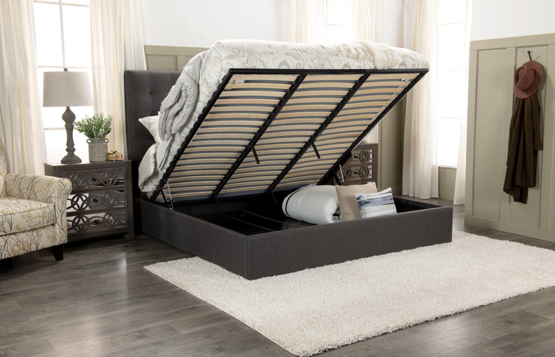 Jace Storage King Bed - Grey