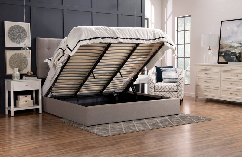 Jace Storage King Bed - Taupe