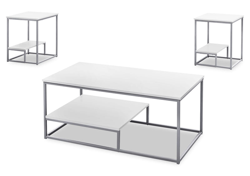 Jules 3-Piece Coffee and Two End Tables Package - White 