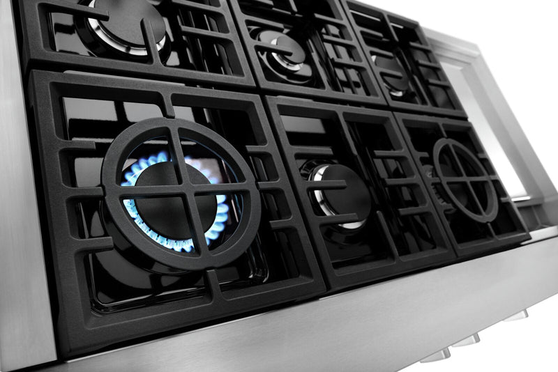 KitchenAid 48'' 6-Burner Commercial-Style Gas Range Top with Griddle - KCGC558JSS