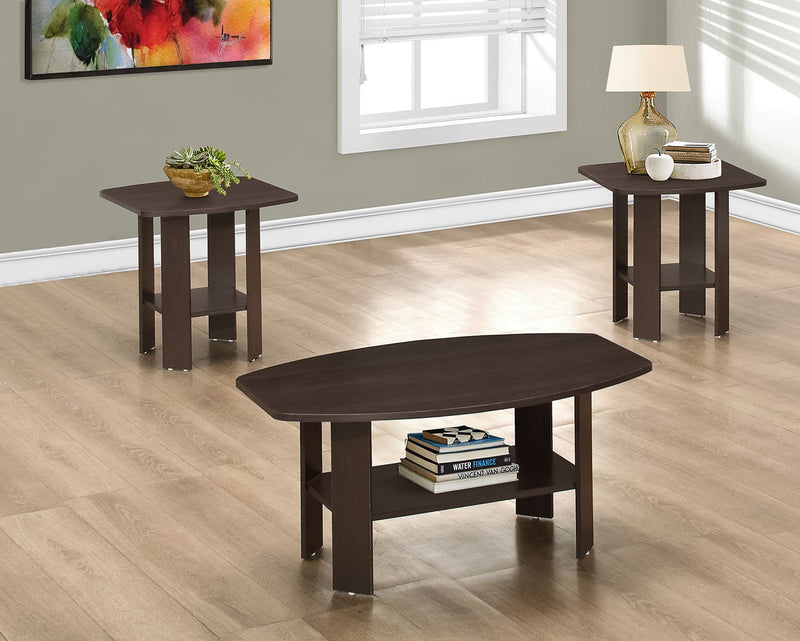 Rosario 3-Piece Coffee and Two End Tables Package - Espresso