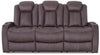 Ross Faux Suede Power Reclining Sofa with Power Headrest - Chocolate