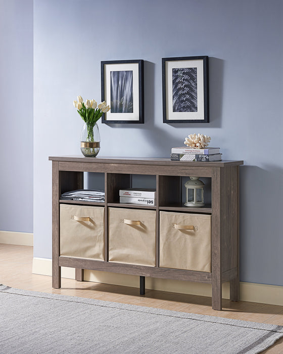 Kimberly Hall Table with Three Baskets - Beige 